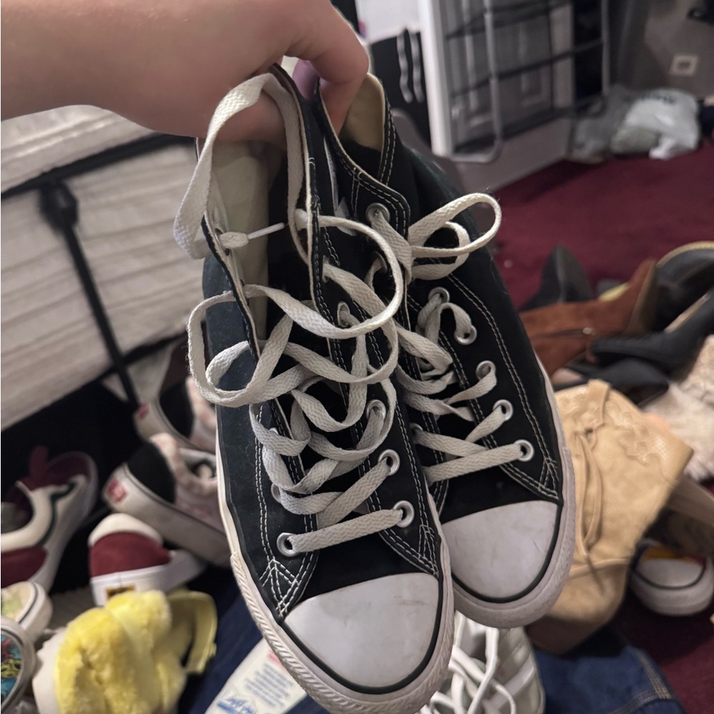 Converse White and Black High-Top Sneakers